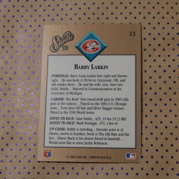 Barry Larkin #23 Baseball Card - Picture 2 of 2